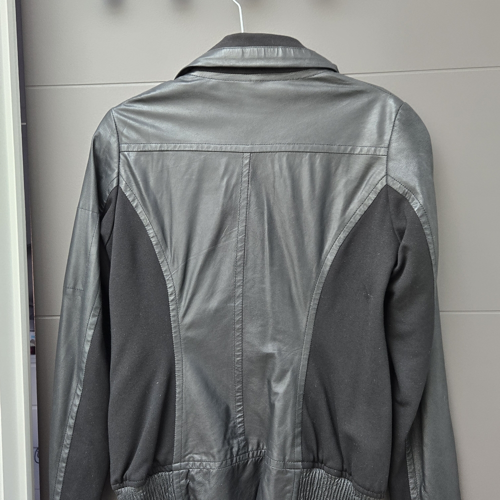 Gray Leather Jacket - Picture 2 of 3